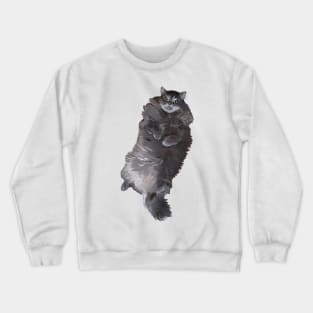 Gray Long Haired Cat Crewneck Sweatshirt